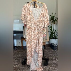 Ripcurl Women’s Small Wrap MIDI Summer Vacation Dress Paisley